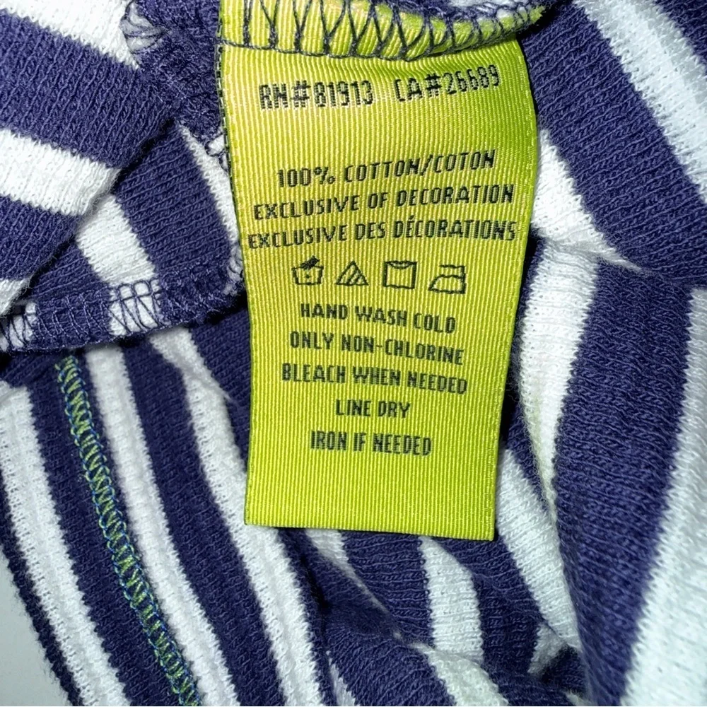 Robert Graham Classic Fit Quarter Zip Sweater Navy White Stripe Cotton Men’s M